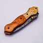 Handmade Damascus Folding Pocket knife Hunting knife 100% Handmade Damascus