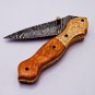 Handmade Damascus Folding Pocket knife Hunting knife 100% Handmade Damascus