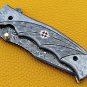Handmade Damascus Folding Pocket knife Hunting knife 100% Handmade Damascus