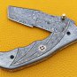 Handmade Damascus Folding Pocket knife Hunting knife 100% Handmade Damascus