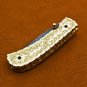 8'' Handmade Damascus Folding Pocket knife Hunting knife 100% Handmade Damascus