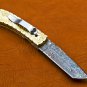 8'' Handmade Damascus Folding Pocket knife Hunting knife 100% Handmade Damascus