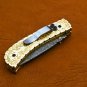 8'' Handmade Damascus Folding Pocket knife Hunting knife 100% Handmade Damascus
