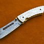 8'' Handmade Damascus Folding Pocket knife Hunting knife 100% Handmade Damascus