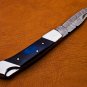 9" Handmade Damascus Folding Pocket knife Hunting knife 100% Handmade Damascus
