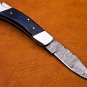 9" Handmade Damascus Folding Pocket knife Hunting knife 100% Handmade Damascus
