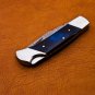 9" Handmade Damascus Folding Pocket knife Hunting knife 100% Handmade Damascus