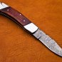 9" Handmade Damascus Folding Pocket knife Hunting knife 100% Handmade Damascus