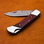 9" Handmade Damascus Folding Pocket knife Hunting knife 100% Handmade Damascus
