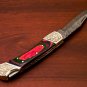 9" Handmade Damascus Folding Pocket knife Hunting knife 100% Handmade Damascus