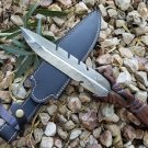 14 Inch Custom HandMade Forged D2 Steel Beautiful Hunting Knife Fixed Blade Handle Walnut Wood