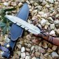 14 Inch Custom HandMade Forged D2 Steel Beautiful Hunting Knife Fixed Blade Handle Walnut Wood