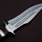Handmade D2 Custom Steel Hunting Bowie Knife Fixed Blade with Leather sheath Handle Bull Horn 1088