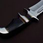 Handmade D2 Custom Steel Hunting Bowie Knife Fixed Blade with Leather sheath Handle Bull Horn 1088