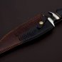 Handmade D2 Custom Steel Hunting Bowie Knife Fixed Blade with Leather sheath Handle Bull Horn 1088
