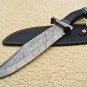 15.5'' Custom Hand Made Forged Hunter Knife Damascus Steel Bowie Knife Handle Sheep Horn