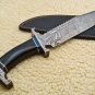 15.5'' Custom Hand Made Forged Hunter Knife Damascus Steel Bowie Knife Handle Sheep Horn