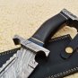 15.5'' Custom Hand Made Forged Hunter Knife Damascus Steel Bowie Knife Handle Sheep Horn