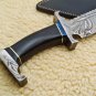 15.5'' Custom Hand Made Forged Hunter Knife Damascus Steel Bowie Knife Handle Sheep Horn