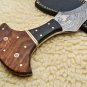 11.5'' Custom Hand Made Forged Damascus Tracker Knife with Buffalo Horn & Rose Wood