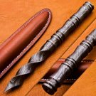 10" Damascus Fixed Blade Knife Handmade Tri Dagger Hand Forged Twisted Pattern Kris Blade new 212