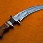 14.5 inch Custom handmade Damascus hunting knife Handle Tali Wood with leather sheath 101