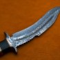 14.5 inch Custom handmade Damascus hunting knife Handle Tali Wood with leather sheath 101