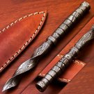 6.5" Damascus Fixed Blade Knife Handmade Tri Dagger Hand Forged Twisted Pattern Kris Blade new 1081