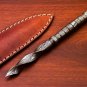 6.5" Damascus Fixed Blade Knife Handmade Tri Dagger Hand Forged Twisted Pattern Kris Blade new 1081