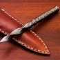 6.5" Damascus Fixed Blade Knife Handmade Tri Dagger Hand Forged Twisted Pattern Kris Blade new 1081