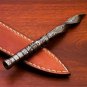 6.5" Damascus Fixed Blade Knife Handmade Tri Dagger Hand Forged Twisted Pattern Kris Blade new 1081