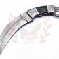 13" Handmade Damascus Karambit Knife Hunting knife Handle Bullhorn Handmade Damascus Steel
