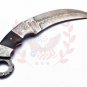 13" Handmade Damascus Karambit Knife Hunting knife Handle Bullhorn Handmade Damascus Steel