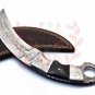 13" Handmade Damascus Karambit Knife Hunting knife Handle Bullhorn Handmade Damascus Steel
