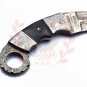 13" Handmade Damascus Karambit Knife Hunting knife Handle Bullhorn Handmade Damascus Steel