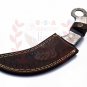 13" Handmade Damascus Karambit Knife Hunting knife Handle Bullhorn Handmade Damascus Steel