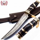 13.5" Coustom handmade Forged Damascus Steel Hunting knife 100% Handmade Damascus Steel