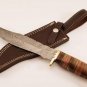 10" Inch Custom HandMade Forged Damascus Steel Hunting Bowie Fixed Blade