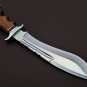 Handmade D2 Custom Steel Hunting Bowie Knife Fixed Blade with Leather sheath Handle Walnut wood 1077