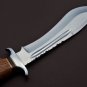 Handmade D2 Custom Steel Hunting Bowie Knife Fixed Blade with Leather sheath Handle Walnut wood 1077