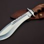Handmade D2 Custom Steel Hunting Bowie Knife Fixed Blade with Leather sheath Handle Walnut wood 1077