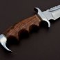 Handmade D2 Custom Steel Hunting Bowie Knife Fixed Blade with Leather sheath Handle Walnut wood 1077