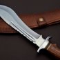 Handmade D2 Custom Steel Hunting Bowie Knife Fixed Blade with Leather sheath Handle Walnut wood 1077