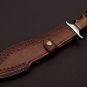 Handmade D2 Custom Steel Hunting Bowie Knife Fixed Blade with Leather sheath Handle Walnut wood 1077