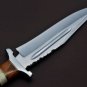 Handmade D2 Custom Steel Hunting Bowie Knife Fixed Blade with Leather sheath Handle Camel Bone