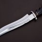 Handmade D2 Custom Steel Hunting Bowie Knife Fixed Blade with Leather sheath 1089