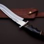 Handmade D2 Custom Steel Hunting Bowie Knife Fixed Blade with Leather sheath 1089