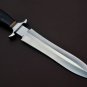 Handmade D2 Custom Steel Hunting Bowie Knife Fixed Blade with Leather sheath Bull Horn