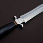 Handmade D2 Custom Steel Hunting Bowie Knife Fixed Blade with Leather sheath Bull Horn