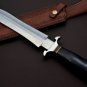 Handmade D2 Custom Steel Hunting Bowie Knife Fixed Blade with Leather sheath Bull Horn